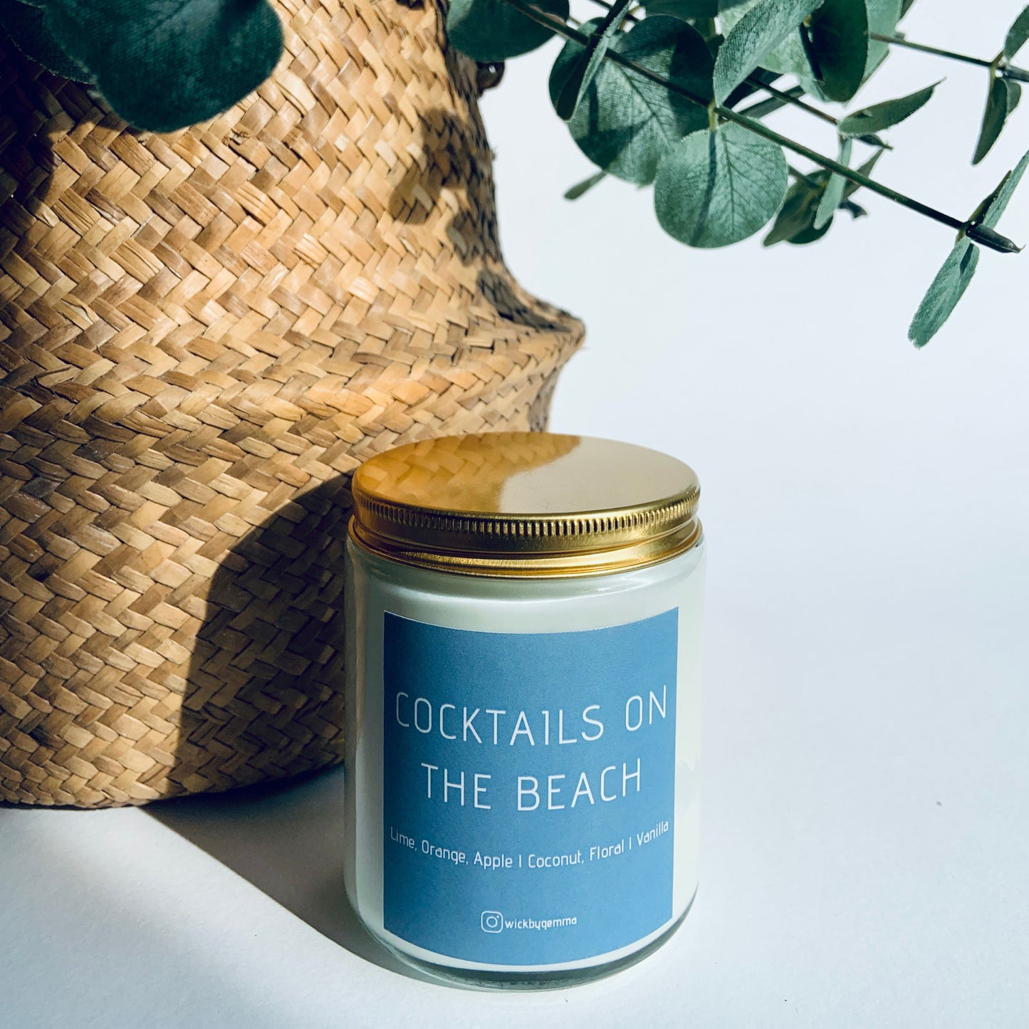 Cocktails on the Beach Clear Glass Candles