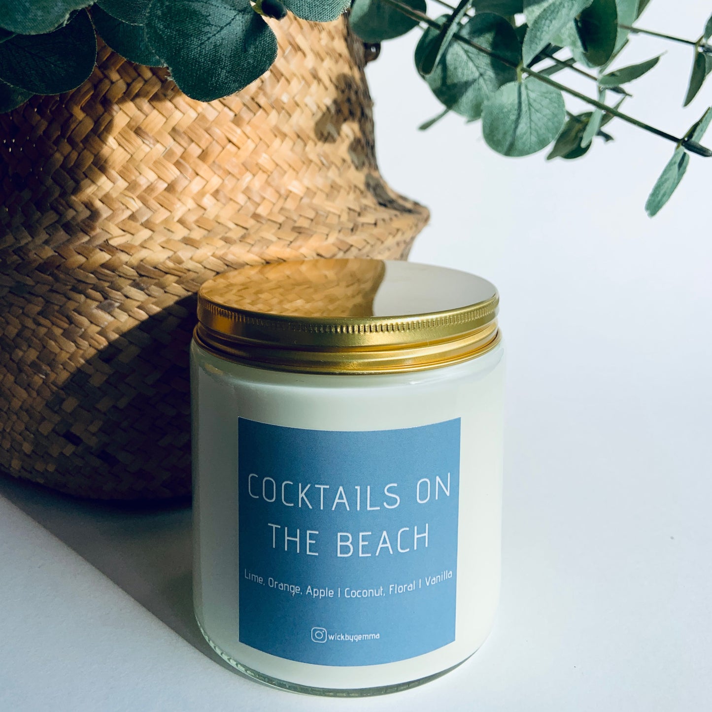 Cocktails on the Beach Clear Glass Candles