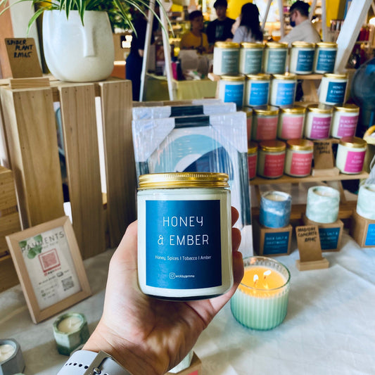 Honey & Ember Clear Glass Candles